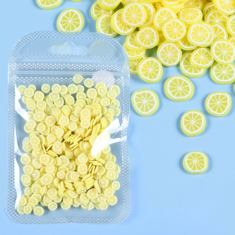 Wholesale Watermelon Strawberry Lemon Soft Ceramic Slices Plastic Nail Decoration